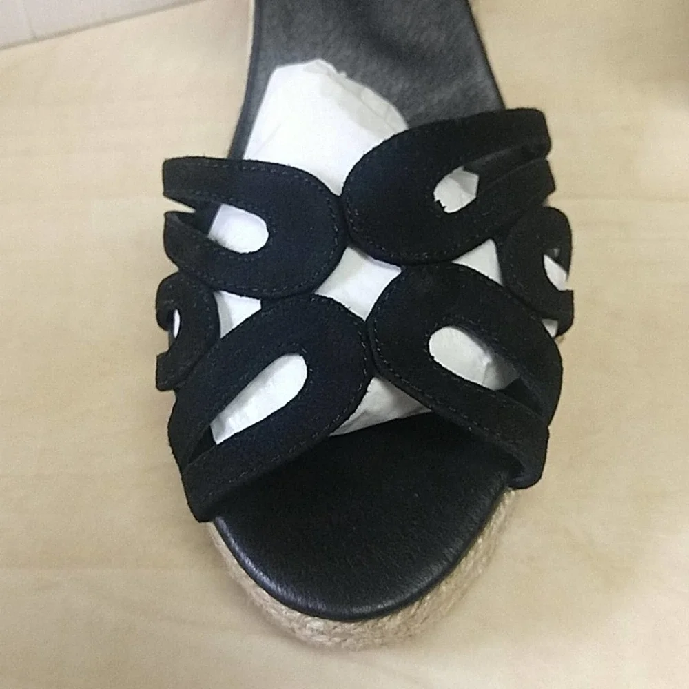 Eric Michael Marilyn Black Espadrilles Sandals 11